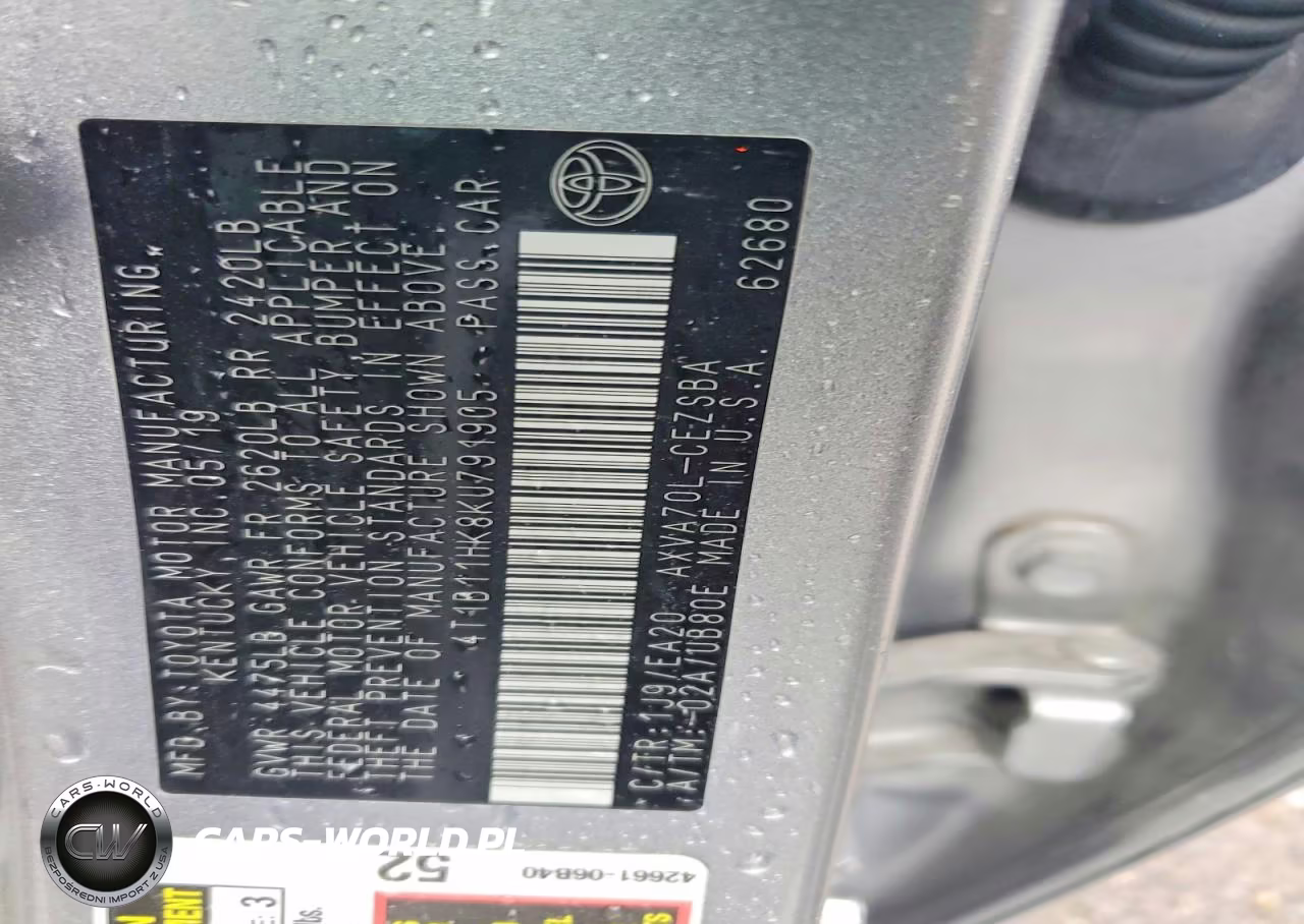 2019 Toyota Camry Se VIN:4T1B11HK8KU791905 - 12
