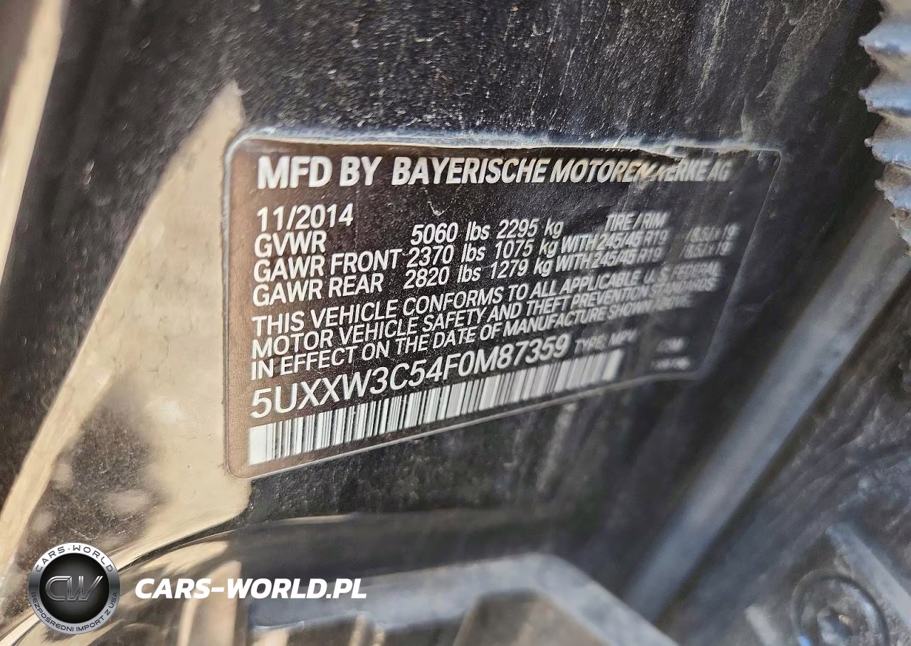 2015 BMW X4 xDrive28I VIN:5UXXW3C54F0M87359 - 12