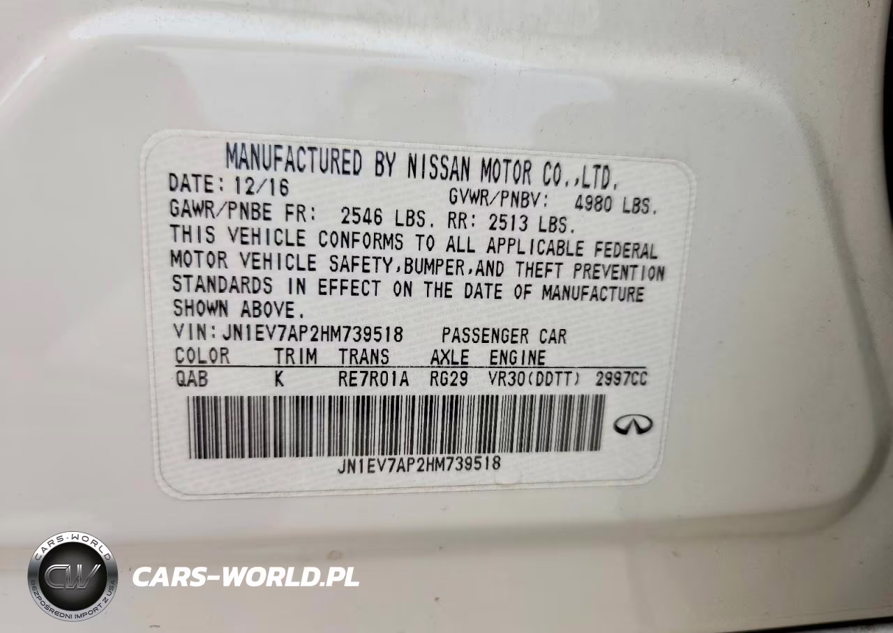 2017 Infiniti Q50 3.0T Premium VIN:JN1EV7AP2HM739518 - 13