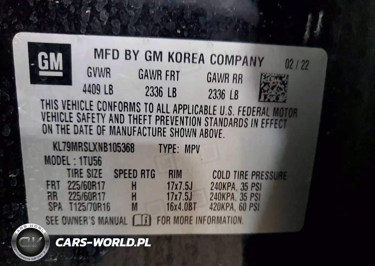 2022 Chevrolet Trailblazer Lt VIN:KL79MRSLXNB105368 - 14