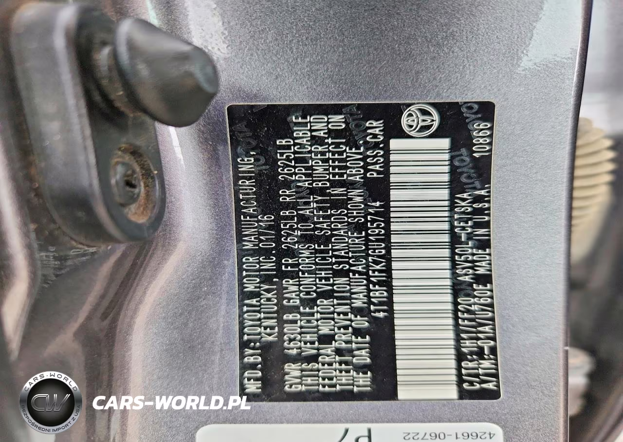 2016 Toyota Camry Se VIN:4T1BF1FK7GU195714 - 12