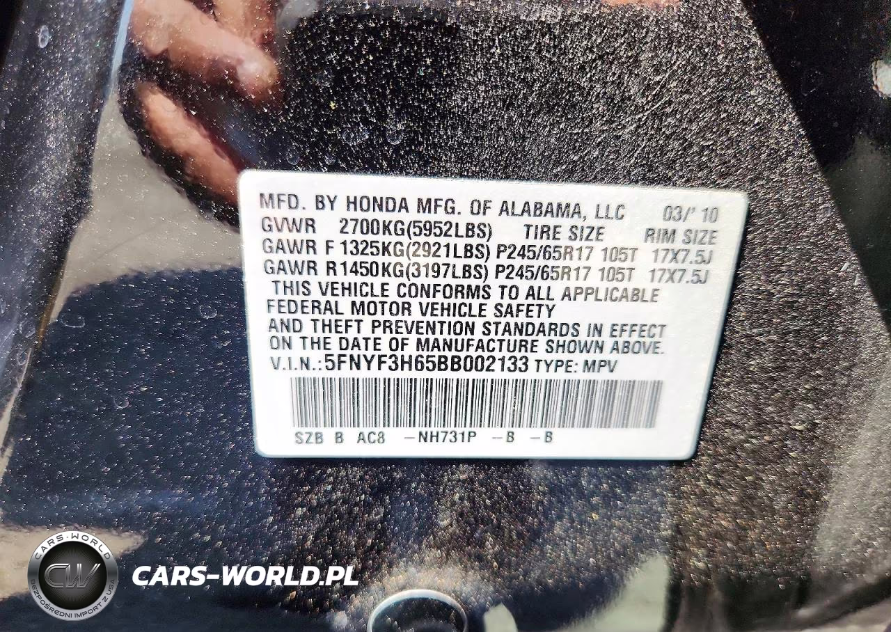 2011 Honda Pilot Exl VIN:5FNYF3H65BB002133 - 13