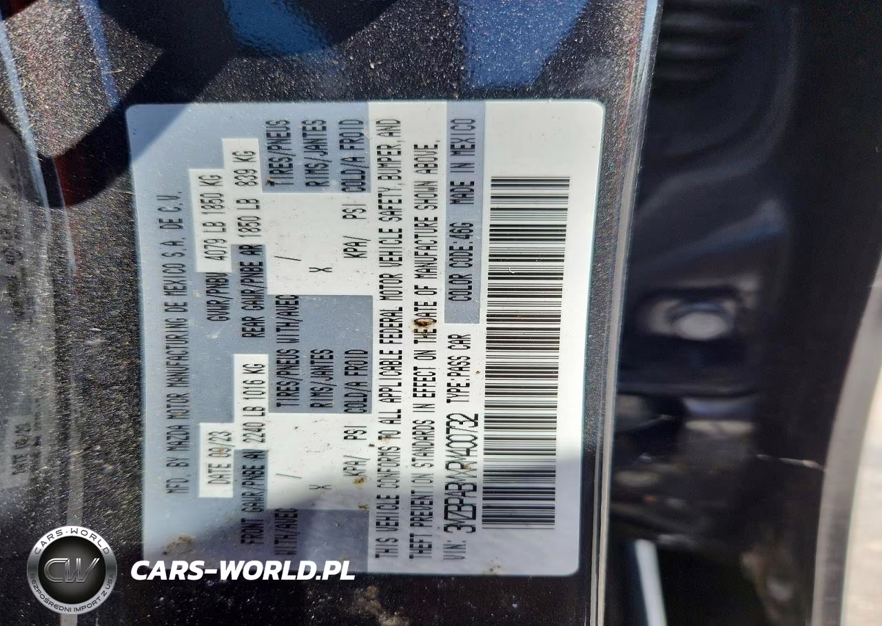 2024 Mazda 3 Select Sport VIN:3MZBPABMXRM400732 - 12