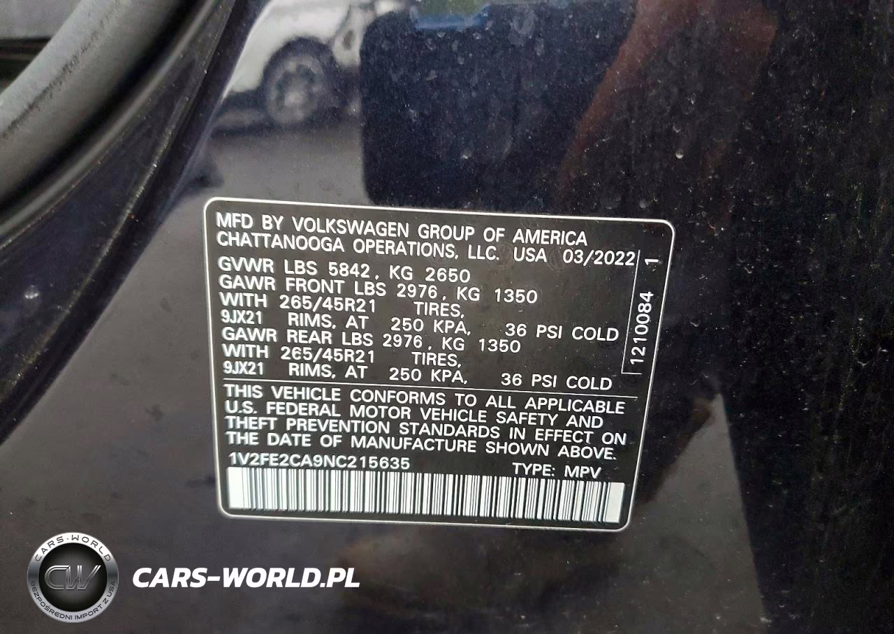 2022 Volkswagen Atlas Cross Sport Sel Premium R-Line VIN:1V2FE2CA9NC215635 - 14