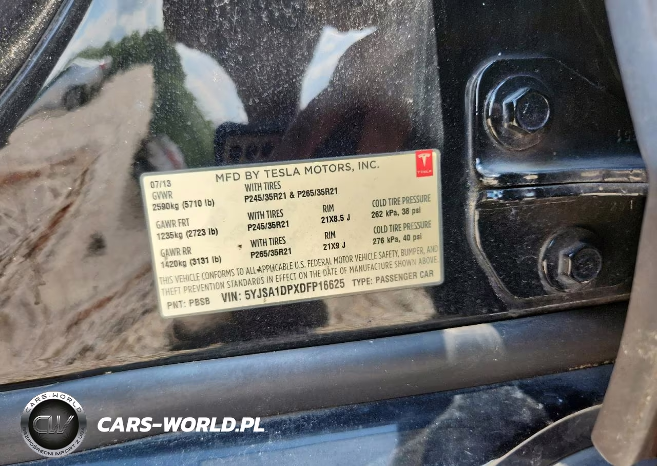 2013 Tesla Model S VIN:5YJSA1DPXDFP16625 - 13