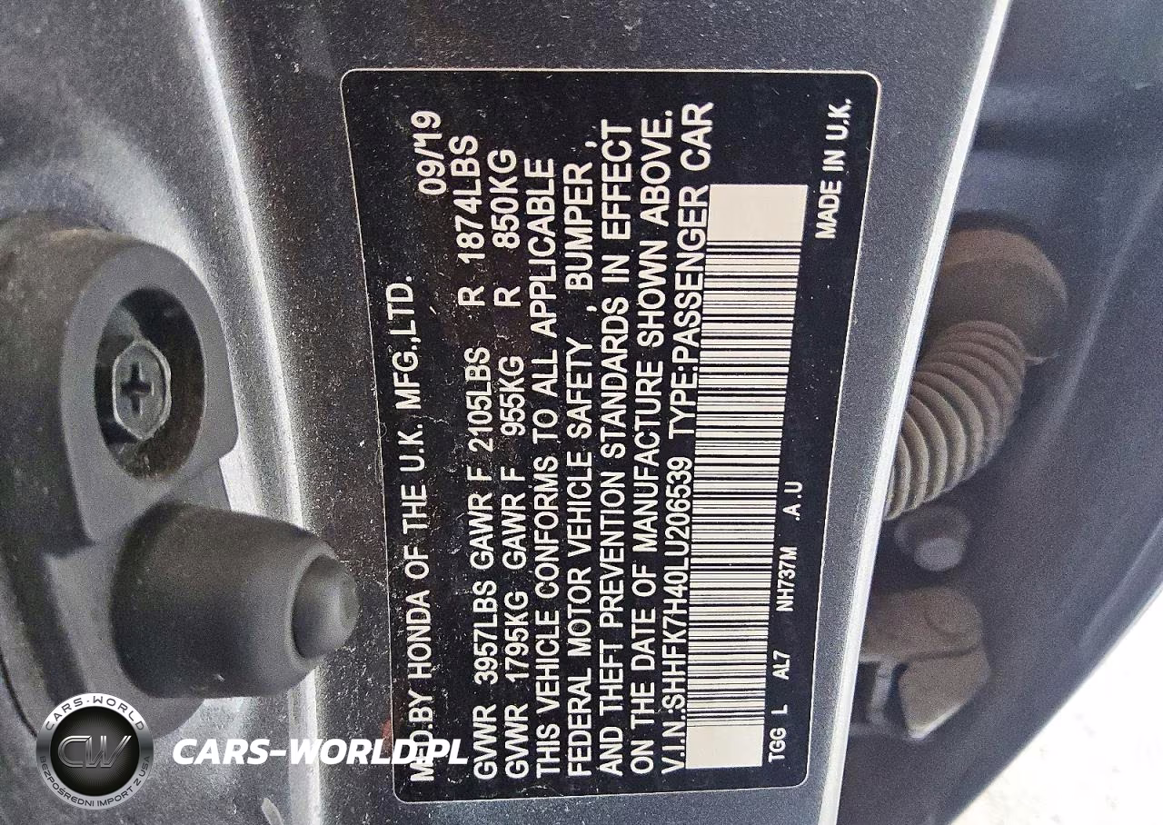 2020 Honda Civic Sport VIN:SHHFK7H40LU206539 - 12