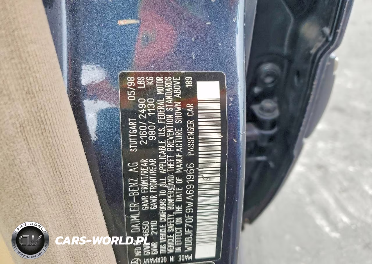 1998 Mercedes-Benz E 430 VIN:WDBJF70F9WA691966 - 12