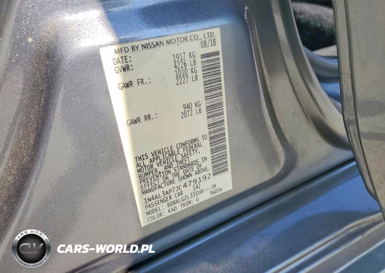 2018 Nissan Altima 2.5 S VIN:1N4AL3AP7JC479192 - 12