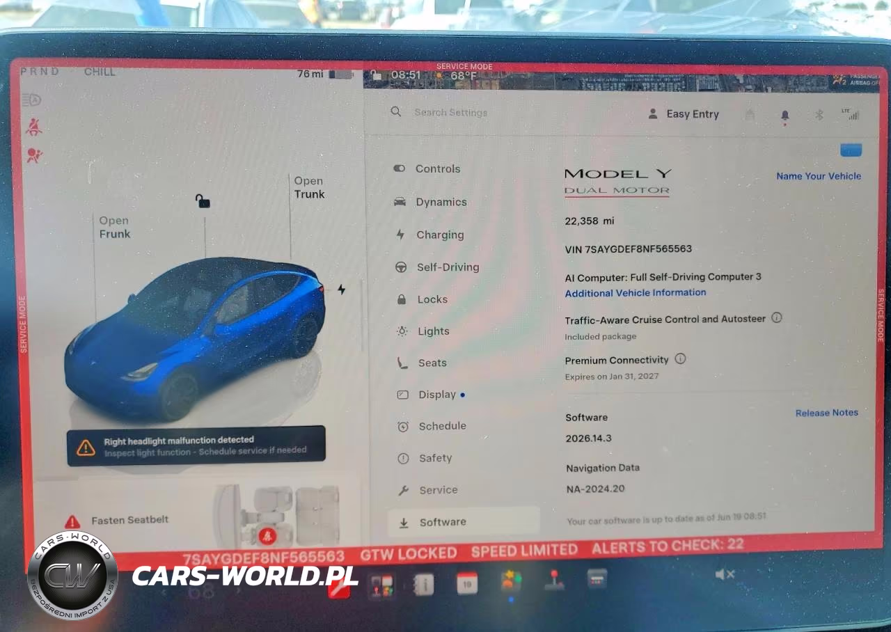 2022 Tesla Model Y VIN:7SAYGDEF8NF565563 - 9
