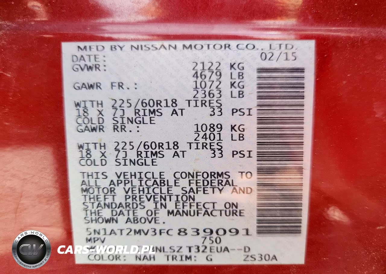 2015 Nissan Rogue Sl VIN:5N1AT2MV3FC839091 - 14