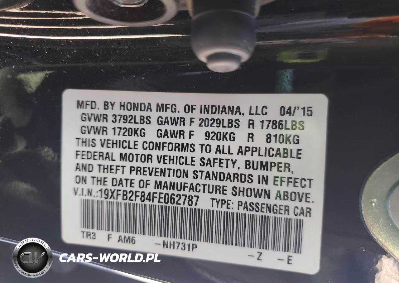 2015 Honda Civic Ex VIN:19XFB2F84FE062787 - 13