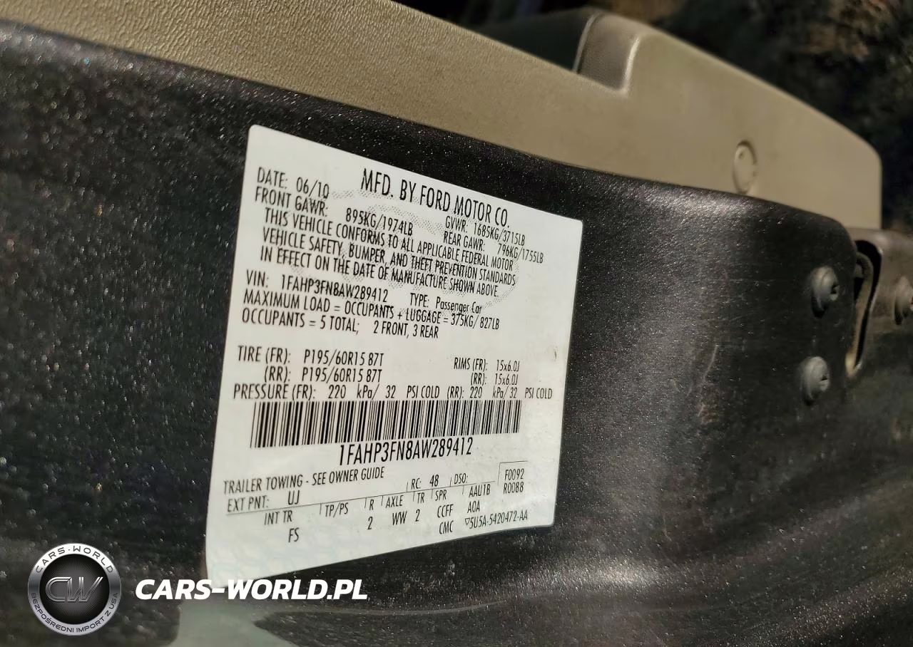 2010 Ford Focus Se VIN:1FAHP3FN8AW289412 - 12