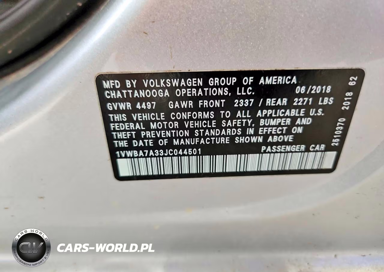 2018 Volkswagen Passat Se VIN:1VWBA7A33JC044501 - 12