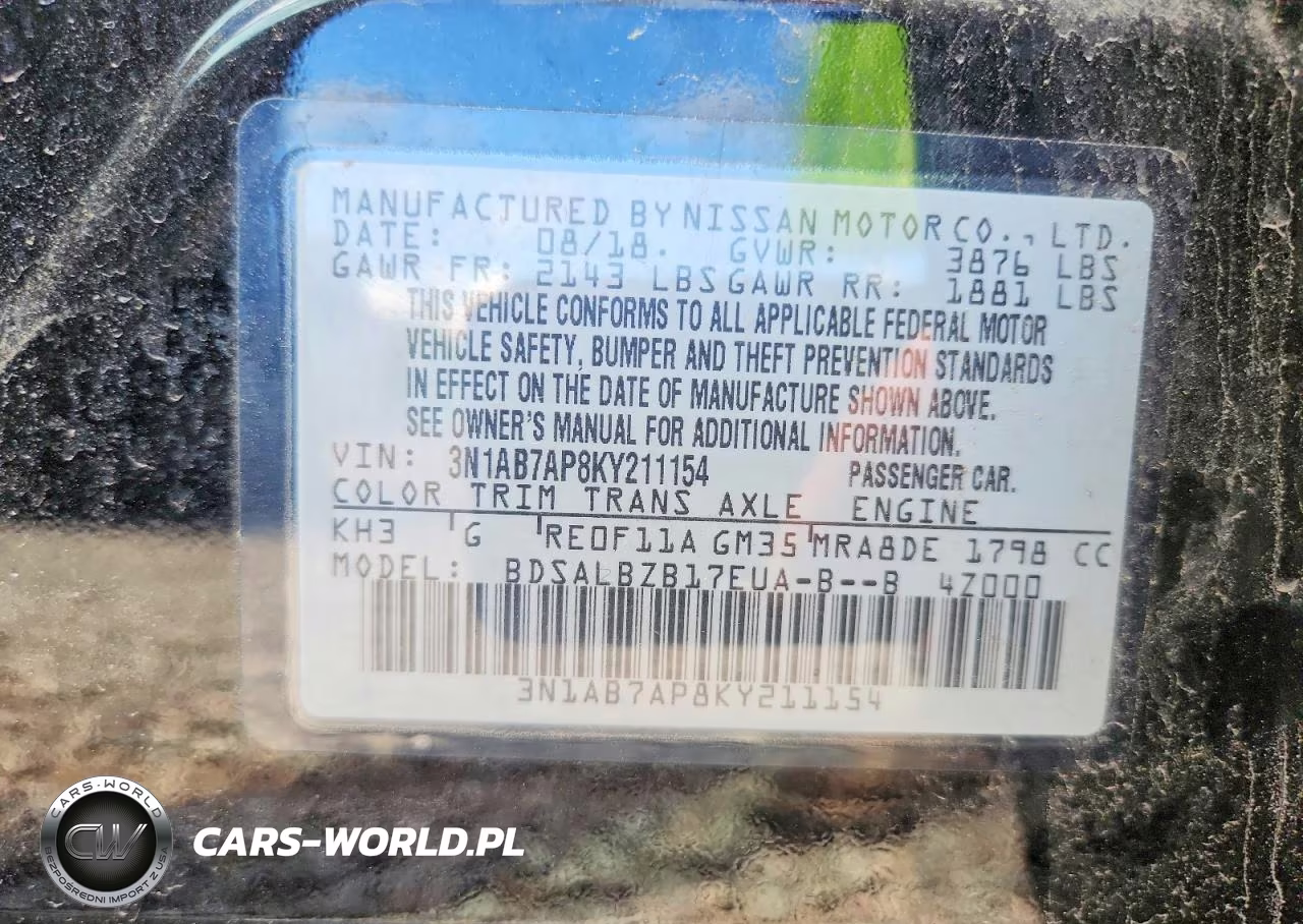 2019 Nissan Sentra S VIN:3N1AB7AP8KY211154 - 12