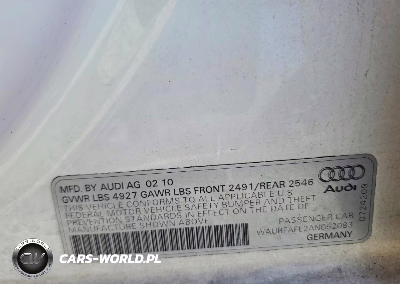 2010 Audi A4 Premium VIN:WAUBFAFL2AN052083 - 12