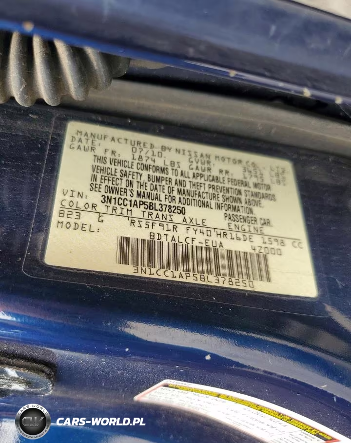 2011 Nissan Versa 1.6 Base VIN:3N1CC1AP5BL378250 - 12