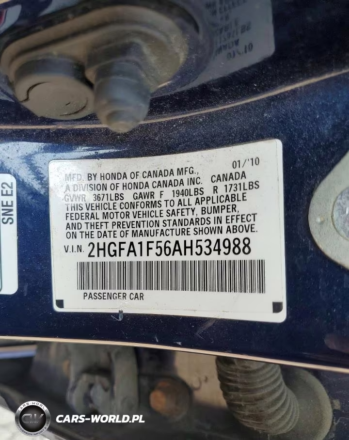 2010 Honda Civic Lx VIN:2HGFA1F56AH534988 - 12