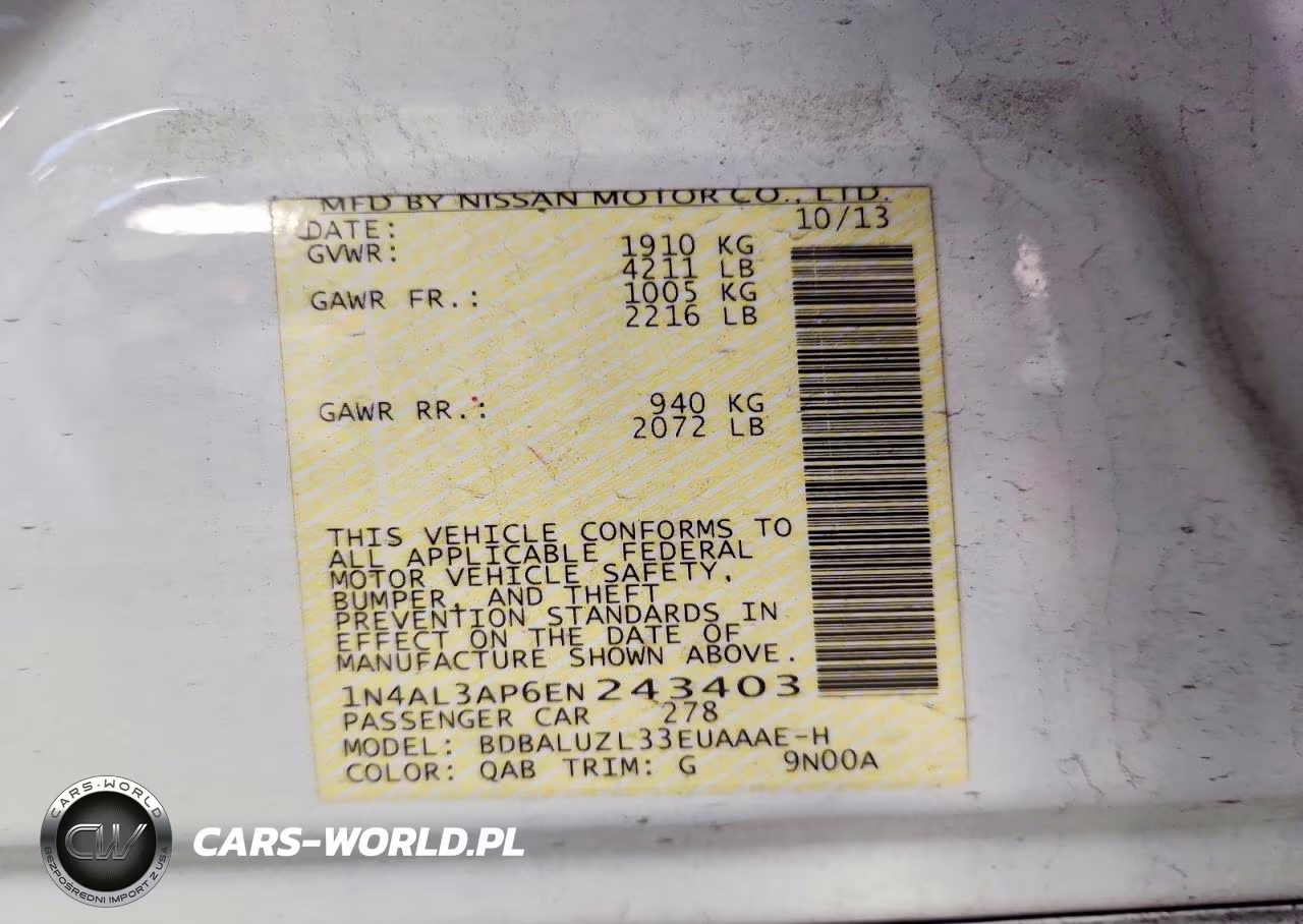 2014 Nissan Altima 2.5 Sv VIN:1N4AL3AP6EN243403 - 12