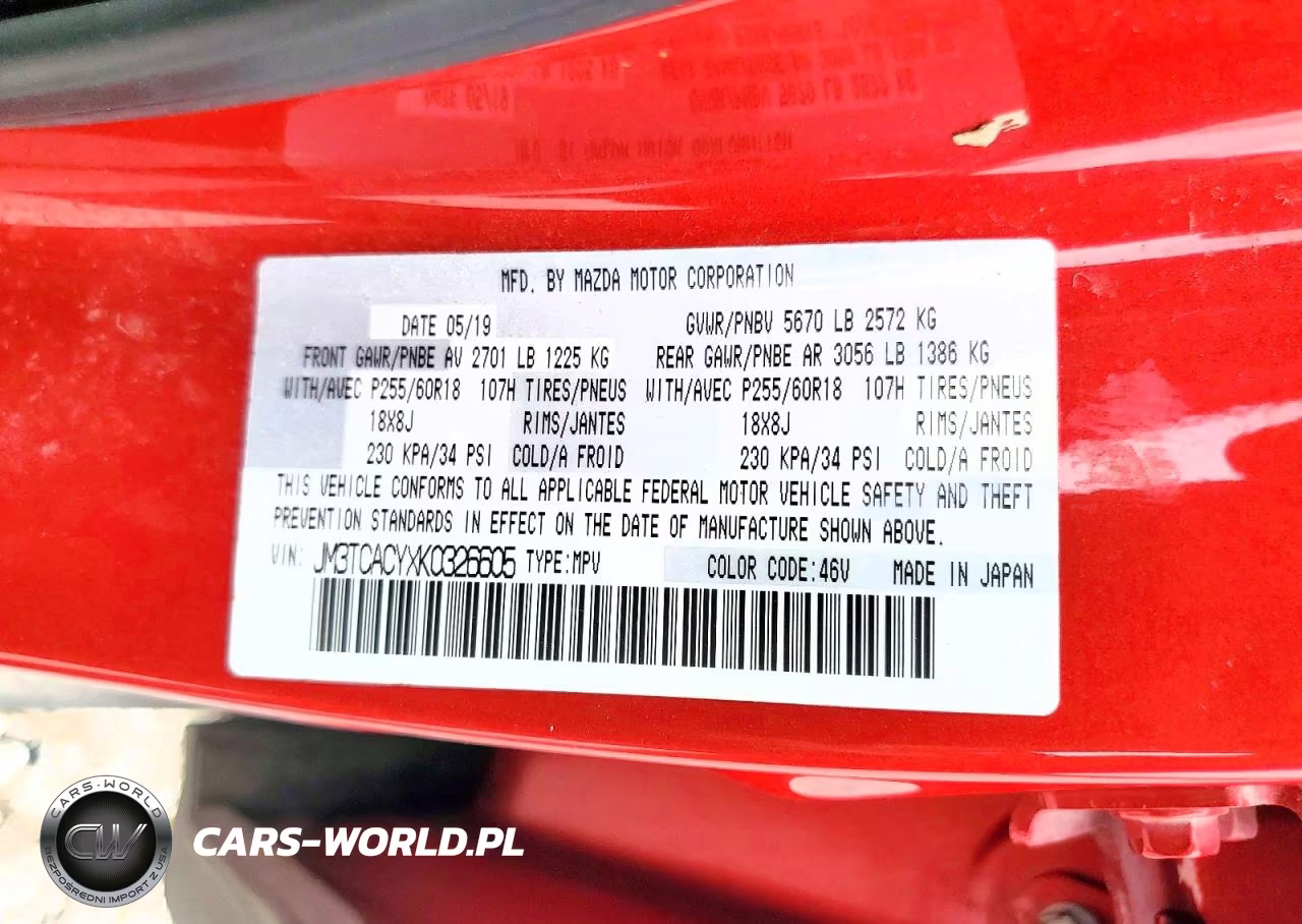 2019 Mazda Cx-9 Touring VIN:JM3TCACYXK0326605 - 14