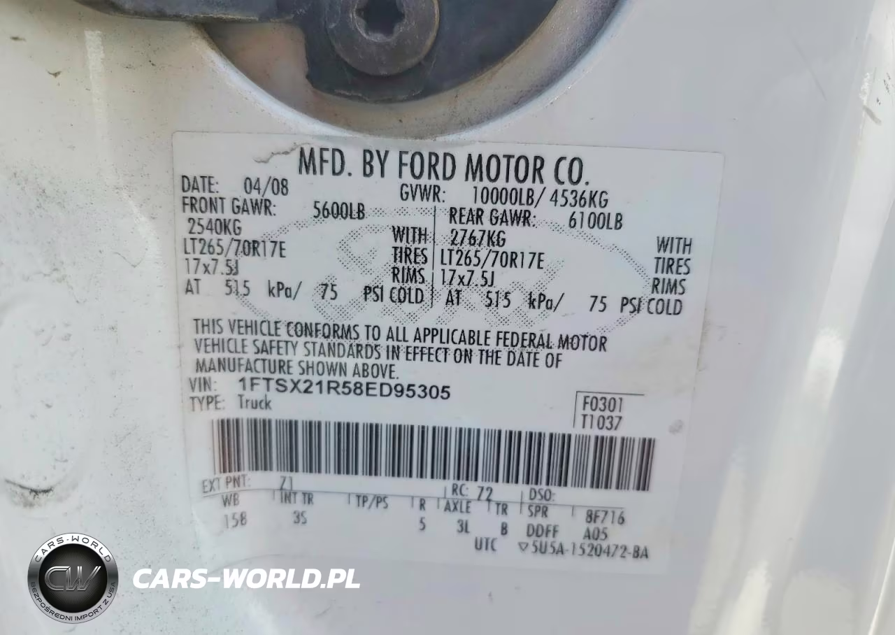 2008 Ford F250 Super Duty VIN:1FTSX21R58ED95305 - 13