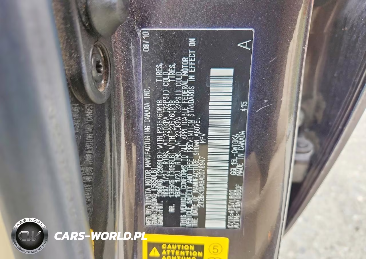 2010 Lexus Rx 350 VIN:2T2BK1BA8AC078947 - 13
