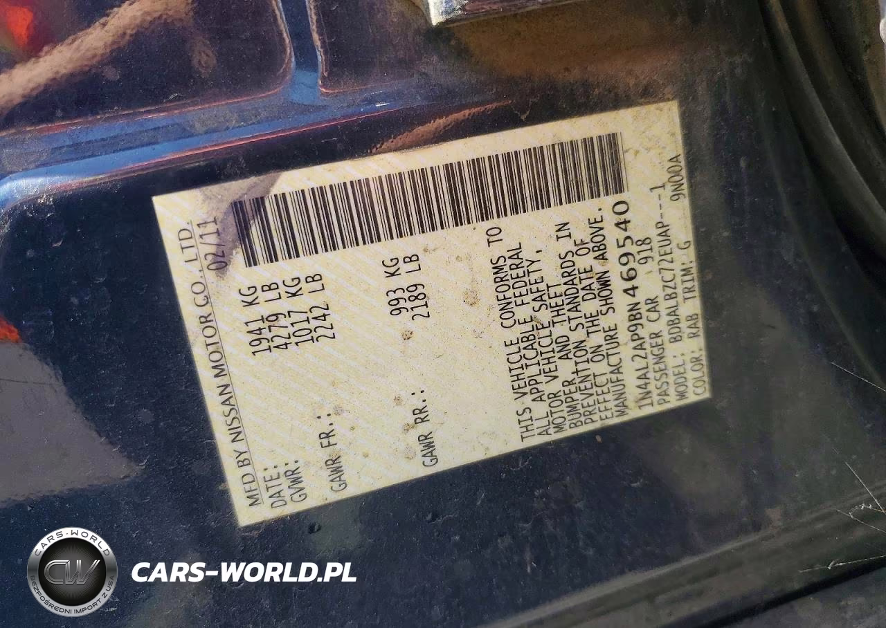 2011 Nissan Altima 2.5 VIN:1N4AL2AP9BN469540 - 12