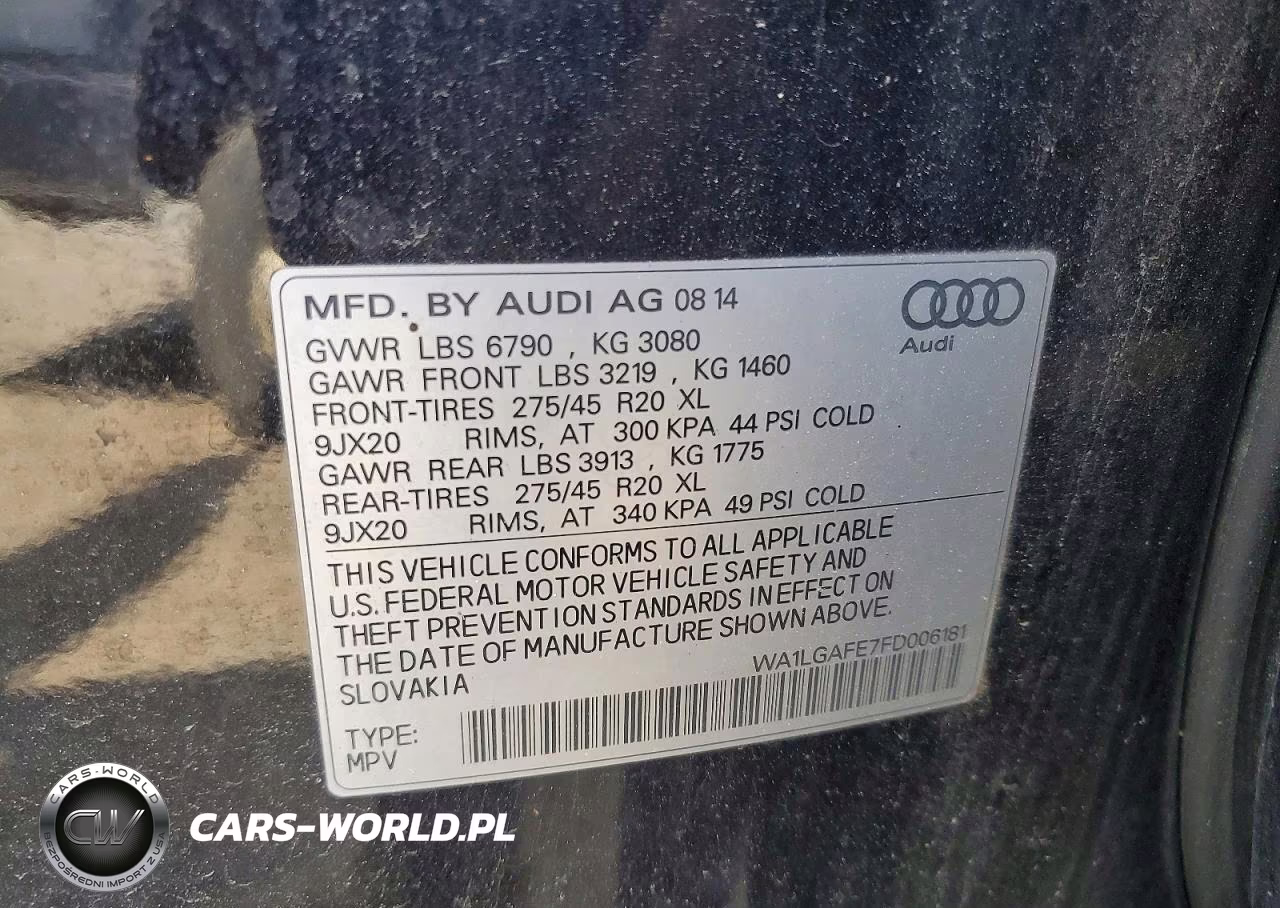 2015 Audi Q7 Premium Plus VIN:WA1LGAFE7FD006181 - 13
