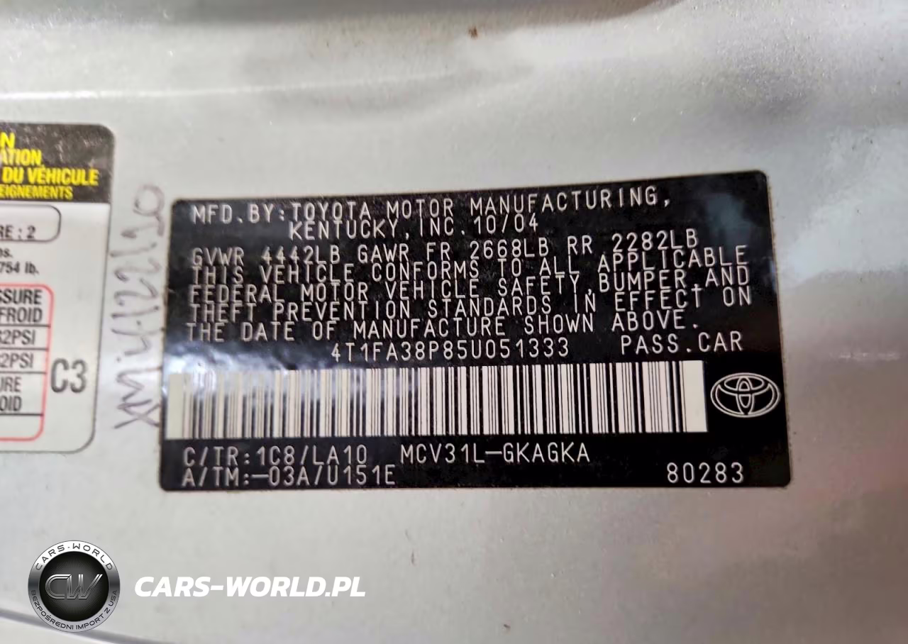 2005 Toyota Camry Solara Sle V6 VIN:4T1FA38P85U051333 - 12