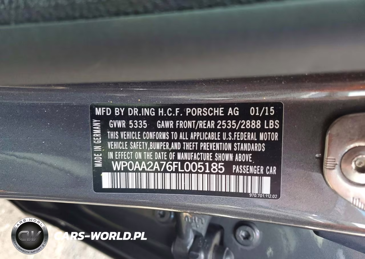 2015 Porsche Panamera 2 VIN:WP0AA2A76FL005185 - 12