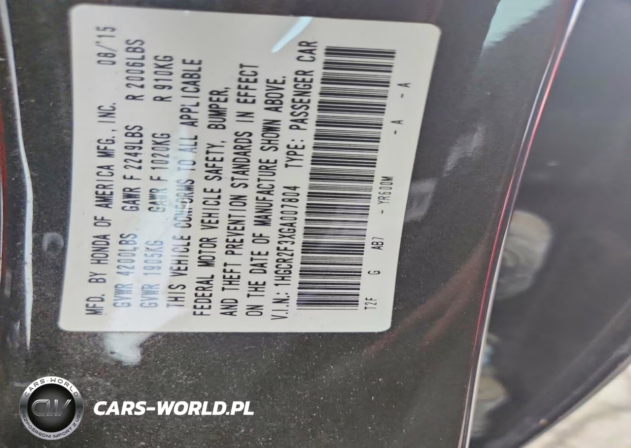 2016 Honda Accord Lx VIN:1HGCR2F3XGA007804 - 12
