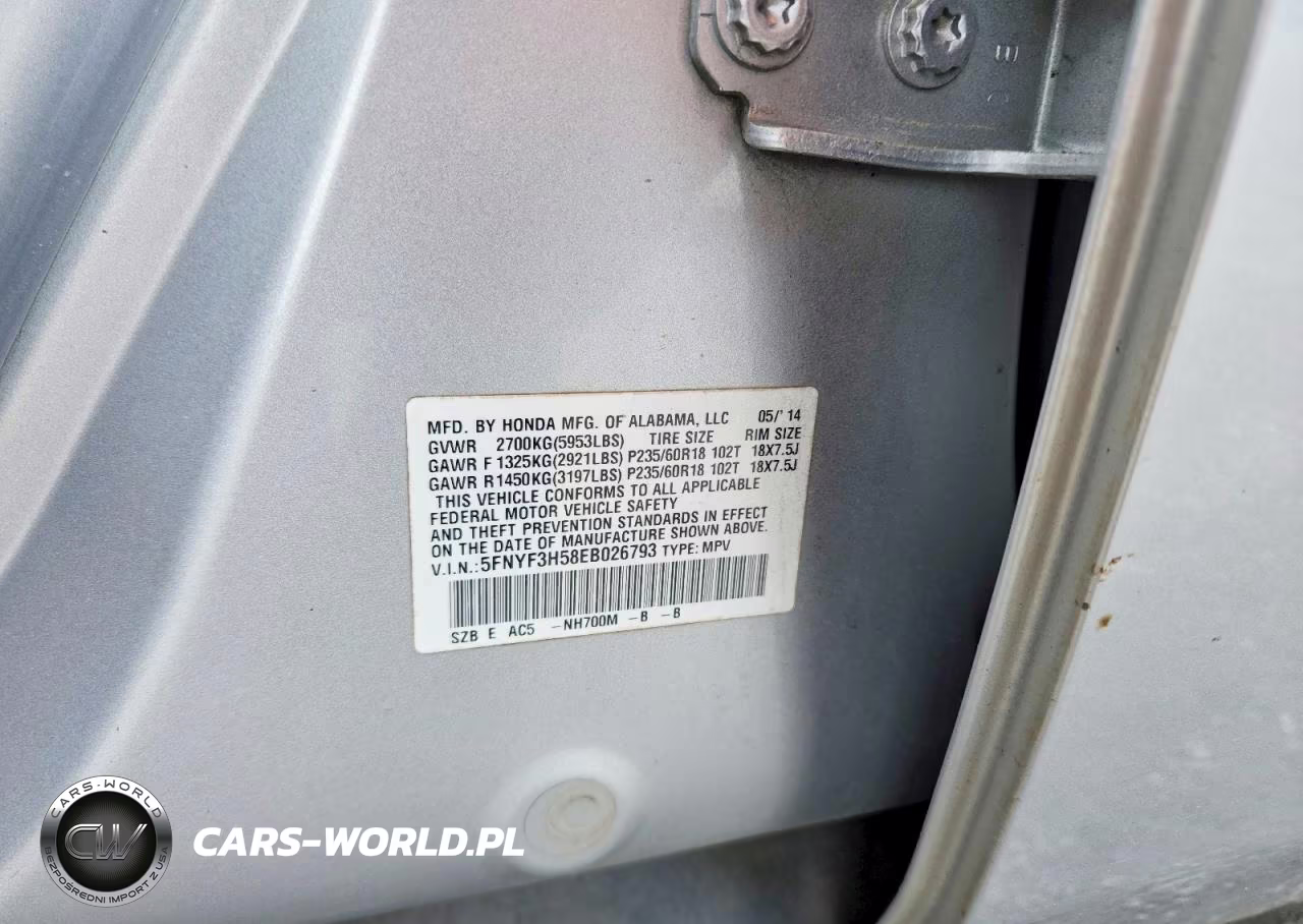 2014 Honda Pilot Exl VIN:5FNYF3H58EB026793 - 13