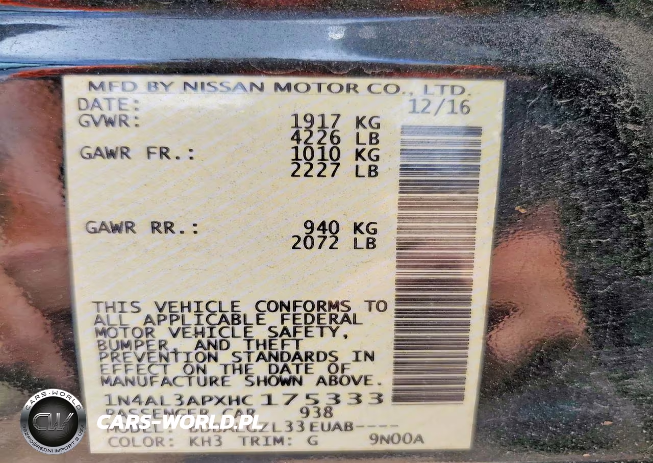 2017 Nissan Altima 2.5 S VIN:1N4AL3APXHC175333 - 13