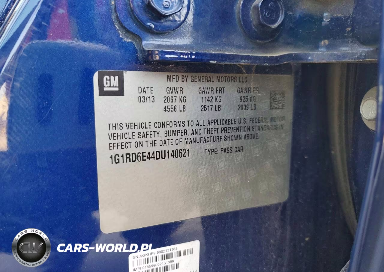 2013 Chevrolet Volt VIN:1G1RD6E44DU140621 - 12