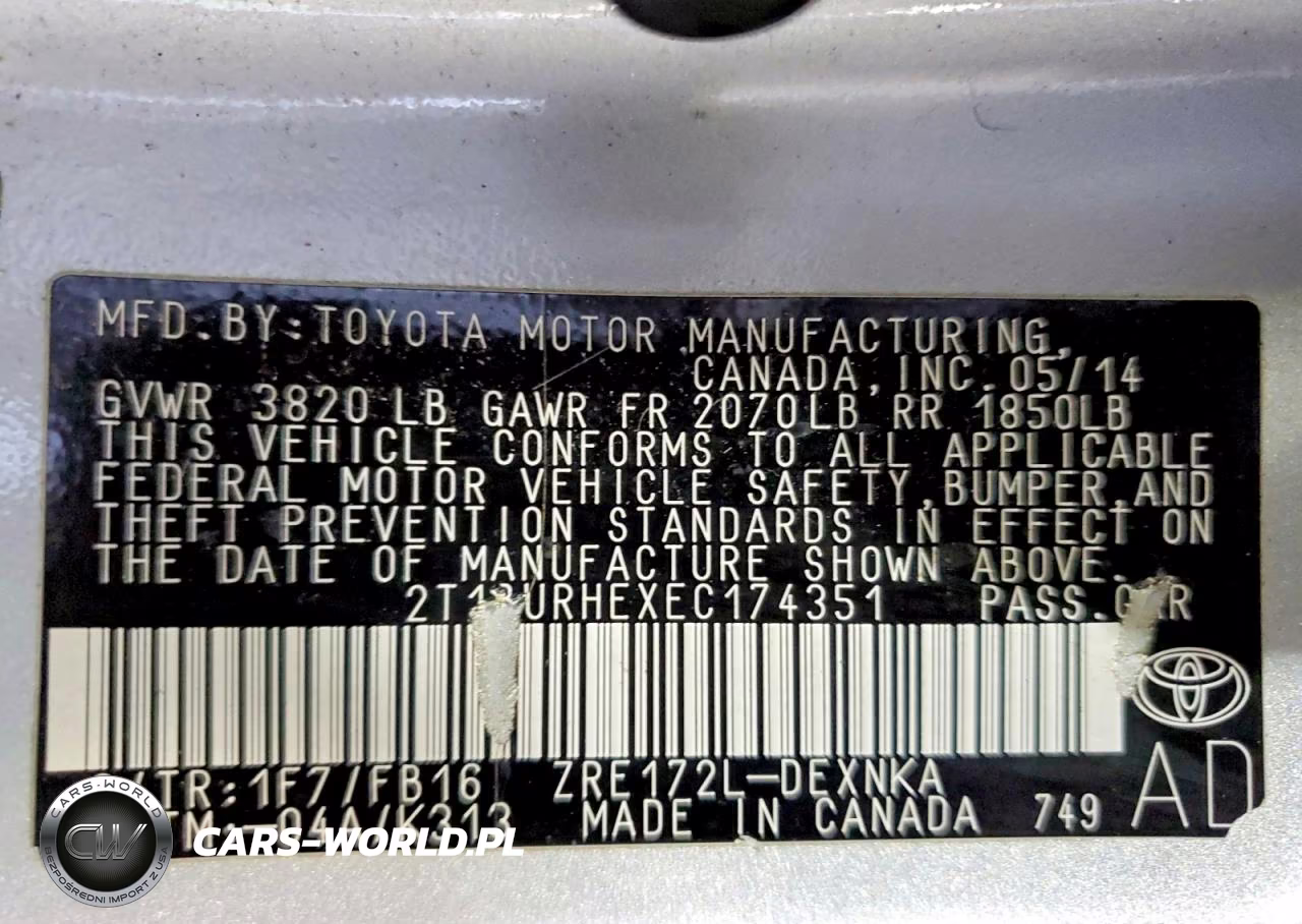 2014 Toyota Corolla Le VIN:2T1BURHEXEC174351 - 12