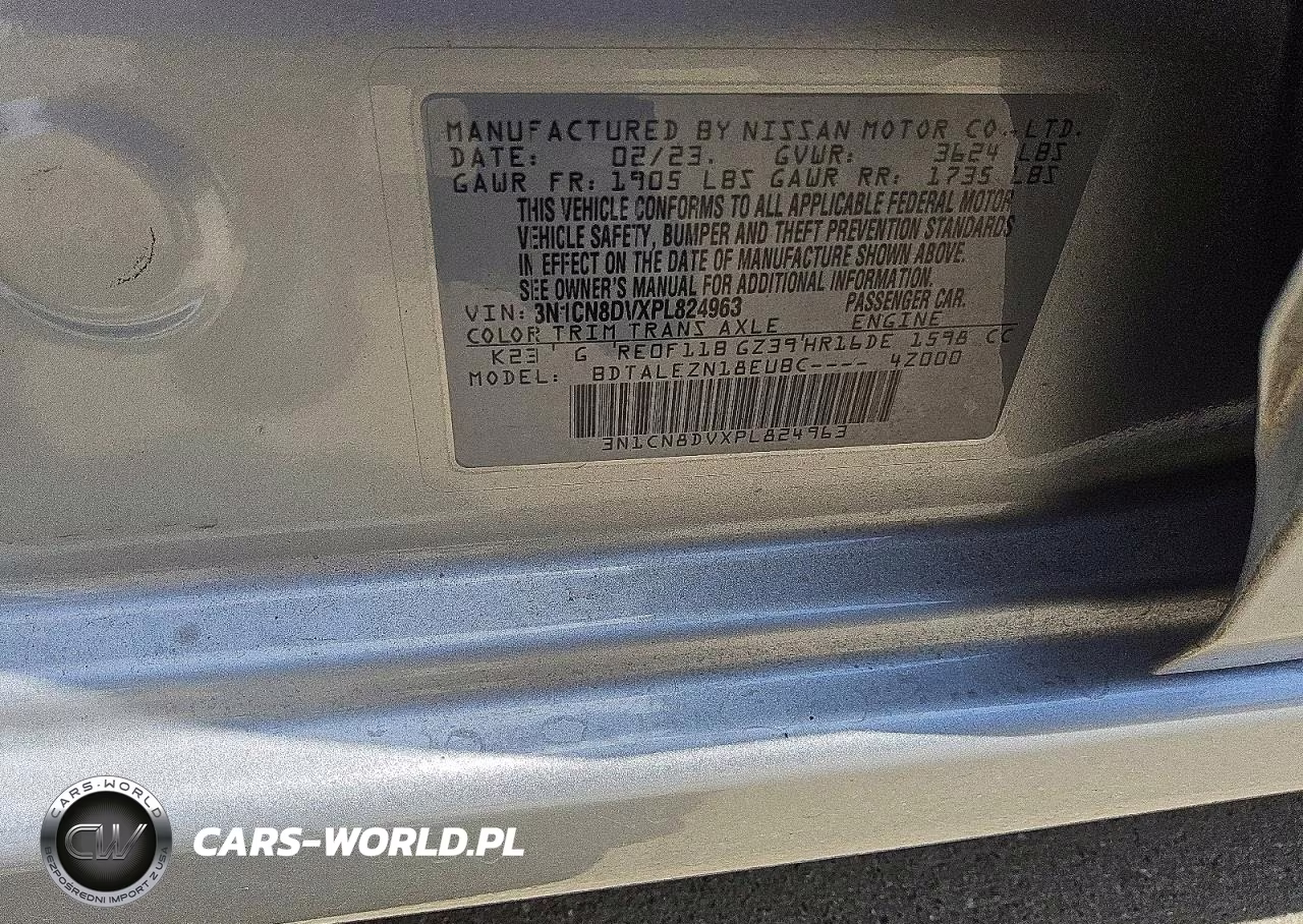 2023 Nissan Versa S VIN:3N1CN8DVXPL824963 - 12