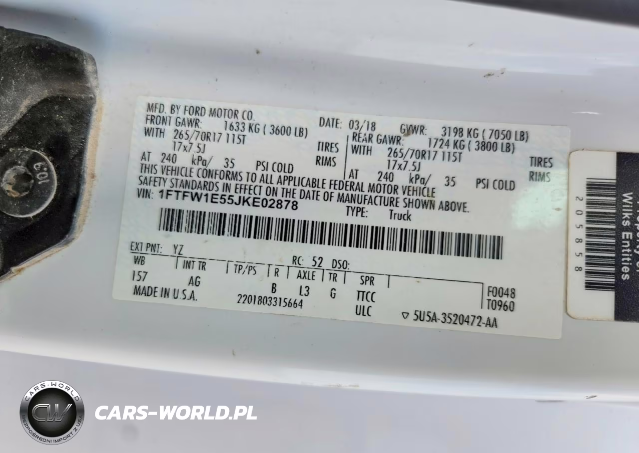 2018 FORD F-150 XL VIN:1FTFW1E55JKE02878 - 12