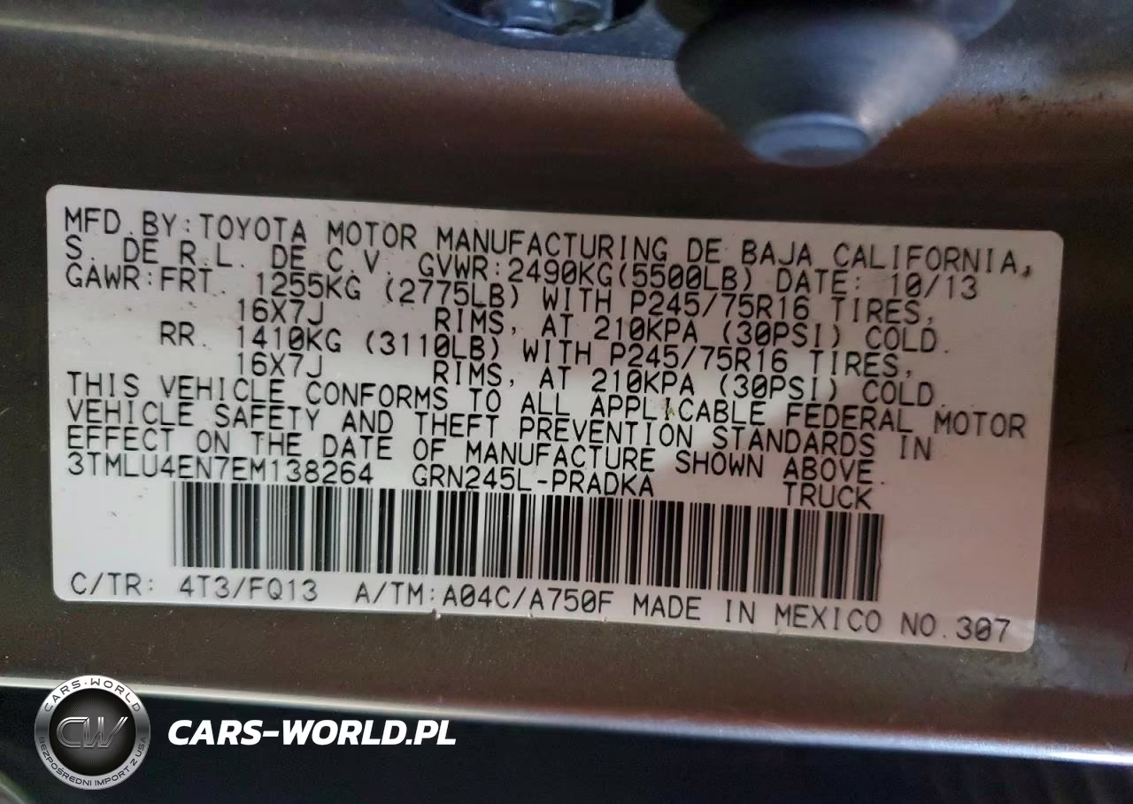 2014 Toyota Tacoma Double Cab VIN:3TMLU4EN7EM138264 - 12
