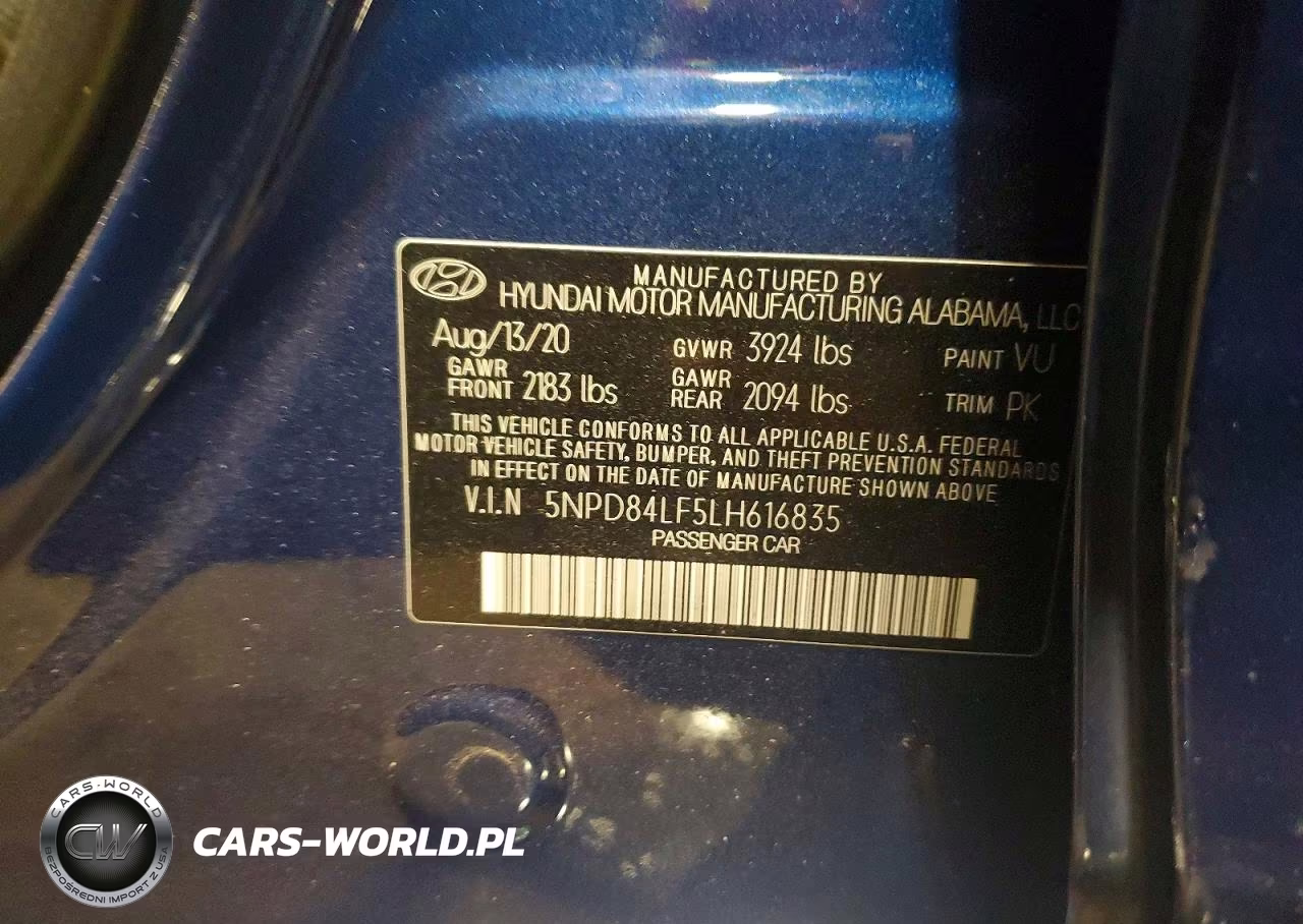 2020 Hyundai Elantra Limited VIN:5NPD84LF5LH616835 - 12