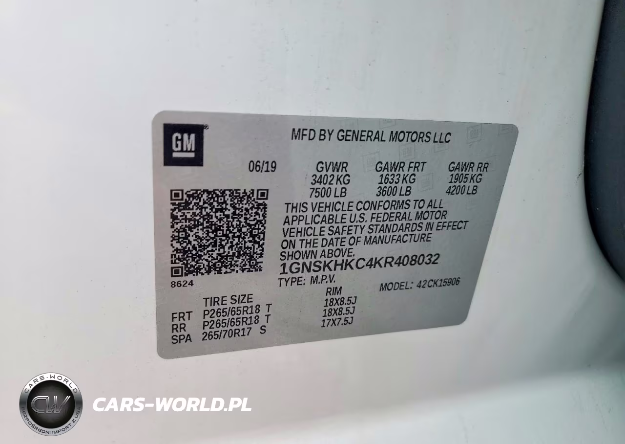 2019 Chevrolet Suburban K1500 Lt VIN:1GNSKHKC4KR408032 - 13