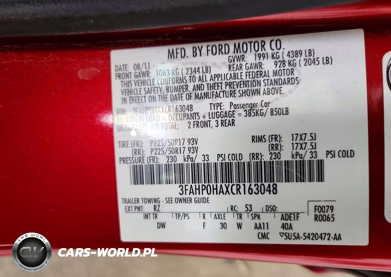 2012 Ford Fusion Se VIN:3FAHP0HAXCR163048 - 12