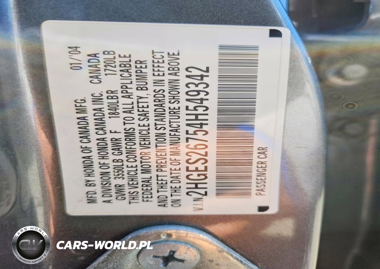 2004 Honda Civic Ex VIN:2HGES26754H549342 - 12