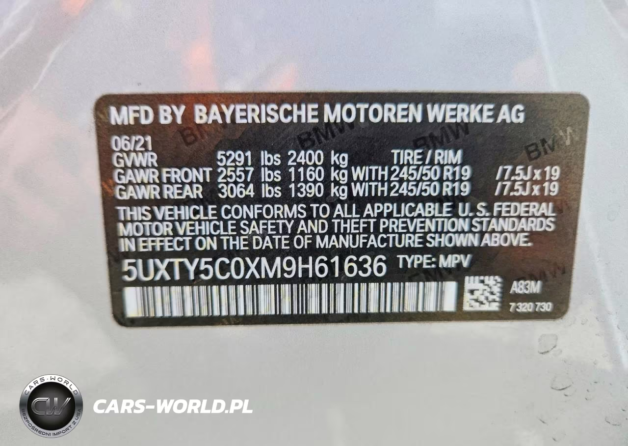 2021 BMW X3 xDrive30I VIN:5UXTY5C0XM9H61636 - 13