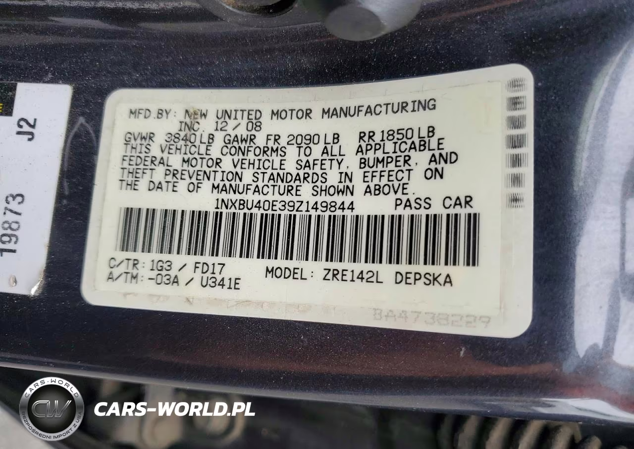 2009 Toyota Corolla S VIN:1NXBU40E39Z149844 - 12