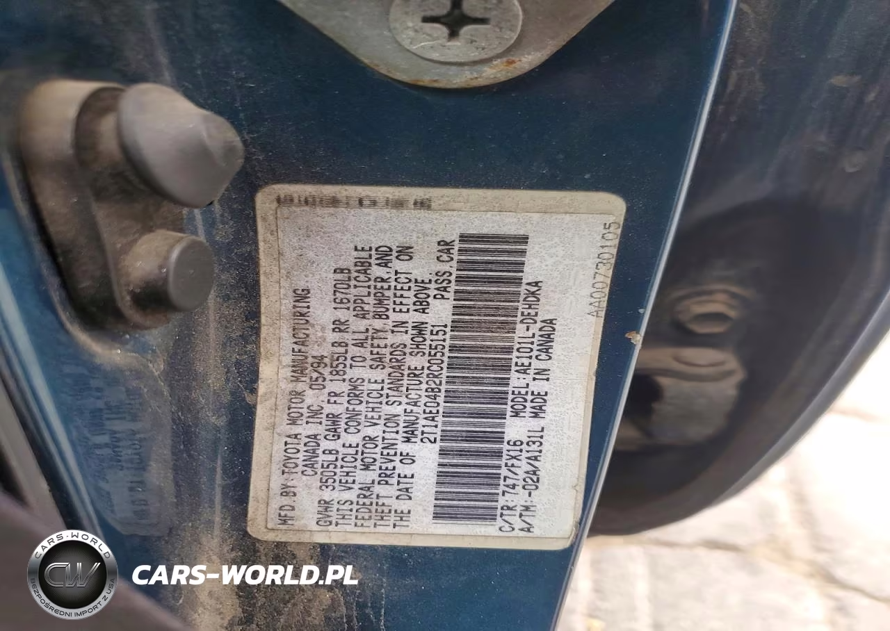 1994 Toyota Corolla Base VIN:2T1AE04B2RC055151 - 12