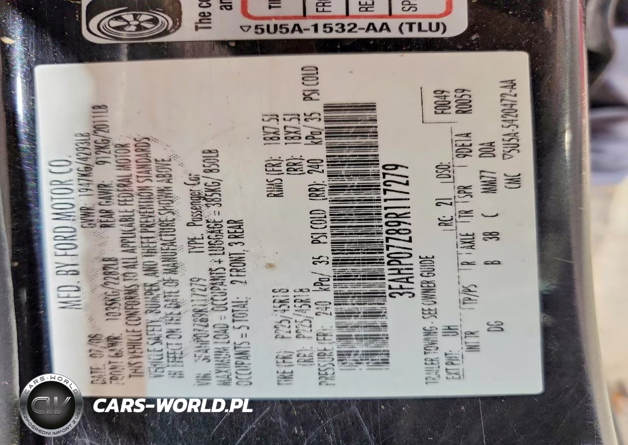 2009 FORD FUSION SE VIN:3FAHP07Z89R117279 - 12