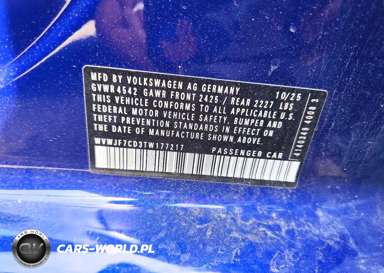 2026 Volkswagen Golf R VIN:WVWJF7CD3TW177217 - 12