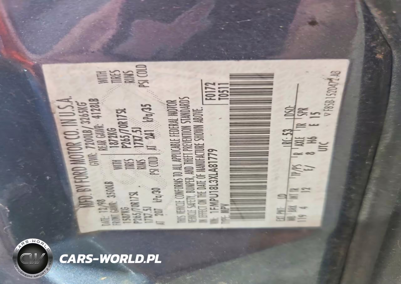 1999 Ford Expedition VIN:1FMPU18L3XLA81779 - 13