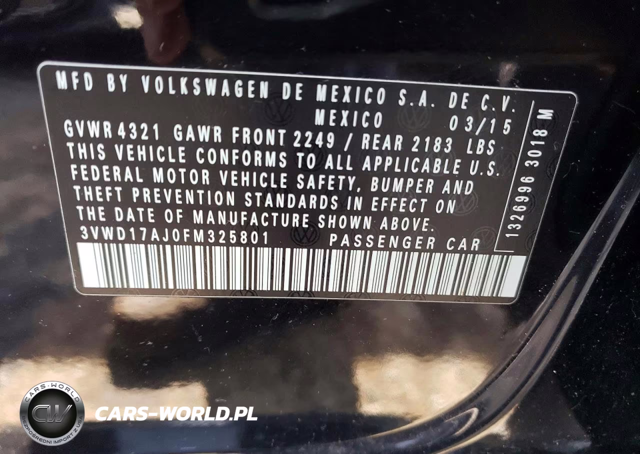 2015 Volkswagen Jetta Se VIN:3VWD17AJ0FM325801 - 12