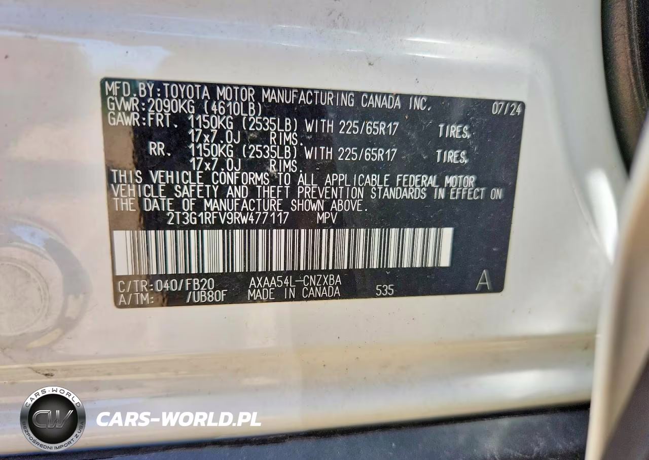 2024 Toyota Rav4 Le VIN:2T3G1RFV9RW477117 - 12