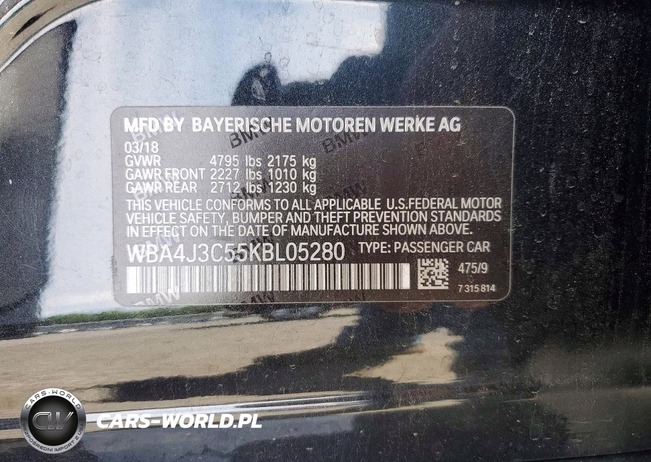 2019 BMW 430Xi Gran Coupe VIN:WBA4J3C55KBL05280 - 13